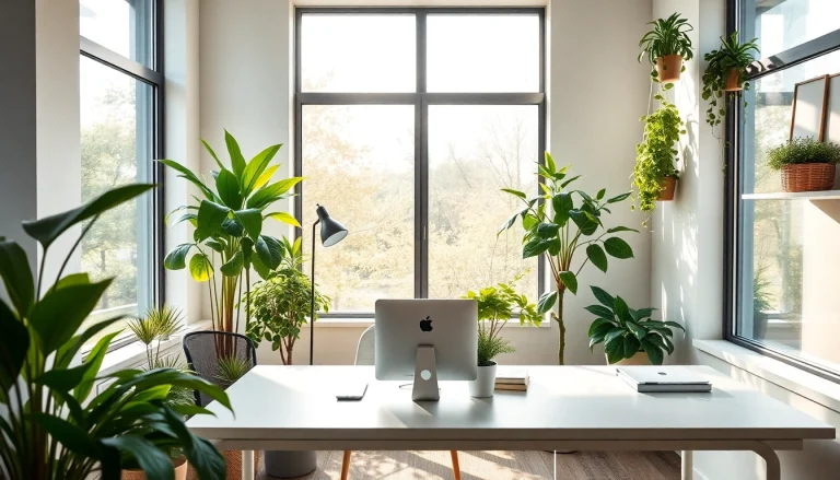 Enhance your workspace with a Mooswand Büro showcasing vibrant greenery and a tranquil atmosphere.