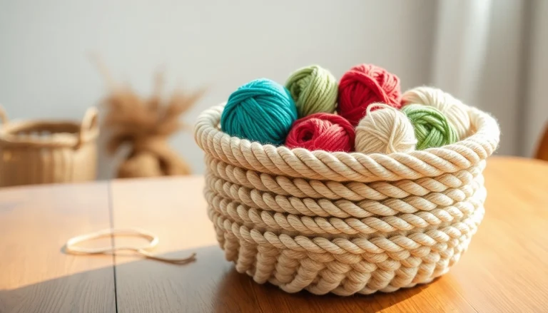 Showcase a charming wholesale cotton rope basket filled with vibrant yarns, enhancing home organization.