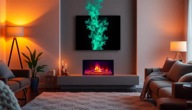 Enjoy a mesmerizing water vapor electric fireplace creating stunning flame effects and a cozy ambiance for your home.