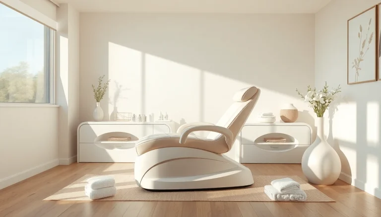 Professionelle elektrische kosmetikliege in einem stilvollen Beauty-Behandlungsraum.