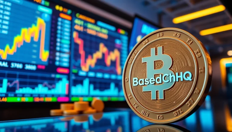 Buy BasedChadHQ coin in a vibrant cryptocurrency trading scene, highlighting excitement and market dynamics.