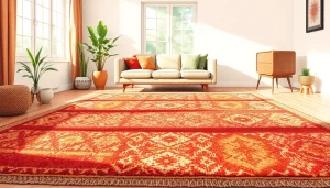 A Boujaad vintage rug showcasing vivid colors and patterns in a home setting, enhancing interior decor.