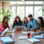 CIPD assignment help UK group study session showcasing collaborative students working together.