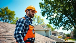 Local roofers near me providing expert inspection services on a sunny day.