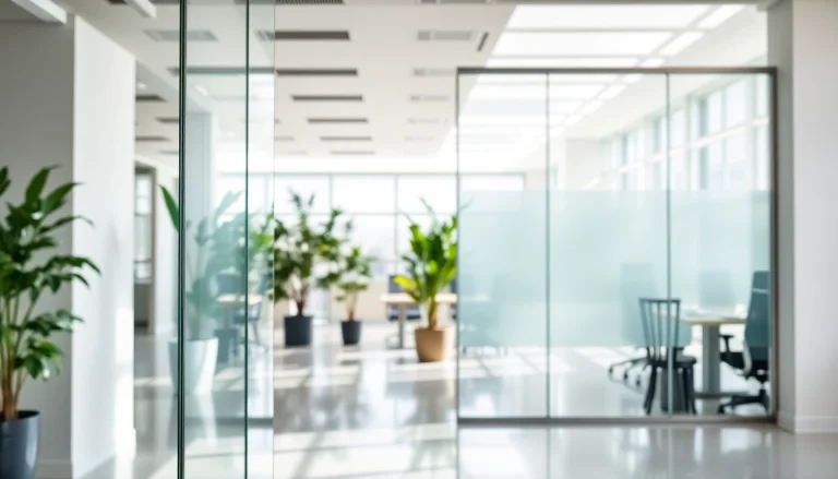 Enhance your office with movable glass partitions that provide clarity and sophistication.