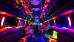 Experience the excitement on an atlanta party bus featuring vibrant decor and lively entertainment.