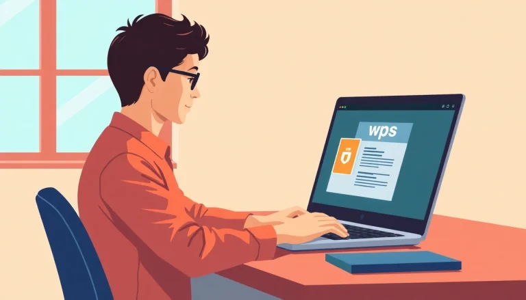 Engage with the wps中文版 software on a laptop for productivity and efficient work.