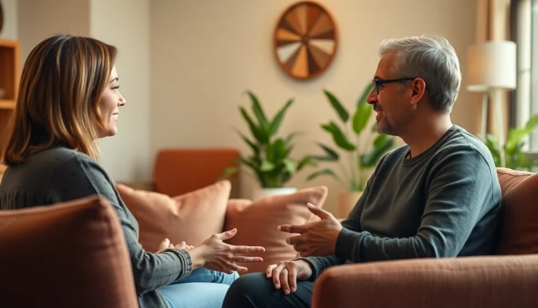 Engaging conversation between an attachment theory coach and client in a supportive setting.