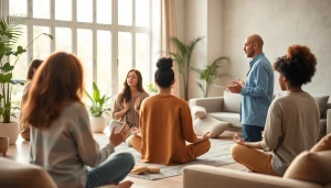 Empower individuals healing trauma in a serene therapy session.