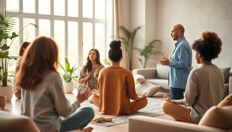 Empower individuals healing trauma in a serene therapy session.