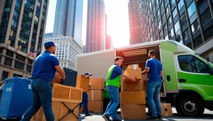 Packing and loading activities by a Moving company nyc with diverse movers in NYC.