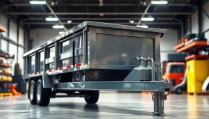 Explore a premium dump trailer for sale near me with a modern design and hydraulic features.