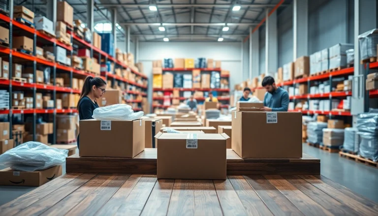 Enhance your Amazon FBA wholesale setup with organized warehouse efficiency and professional packing.