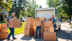 Efficient movers Calgary expertly handling a residential move in a suburban area.