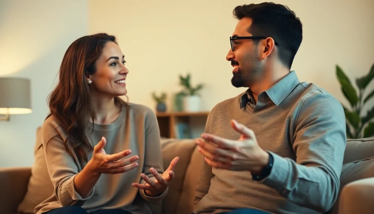 Couple practicing communication in relationships, highlighting emotional connection and intimacy.